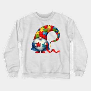 Gnome Puzzle Autism Awareness Gift for Birthday, Mother's Day, Thanksgiving, Christmas Crewneck Sweatshirt